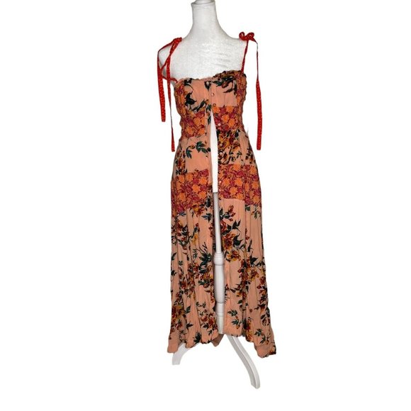 Free People Floral Patchwork Maxi Dress - Pink and Peach - Picture 3 of 10